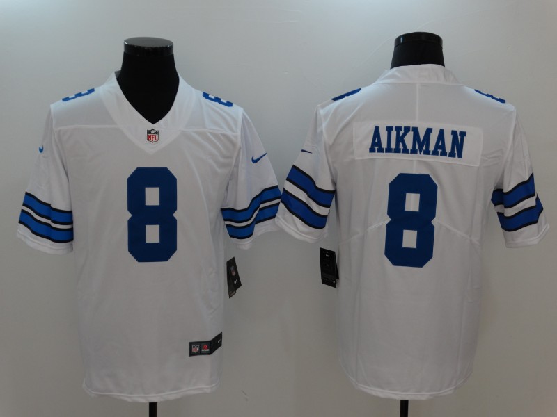Men's Dallas Cowboys Troy Aikman #8 White Jersey
